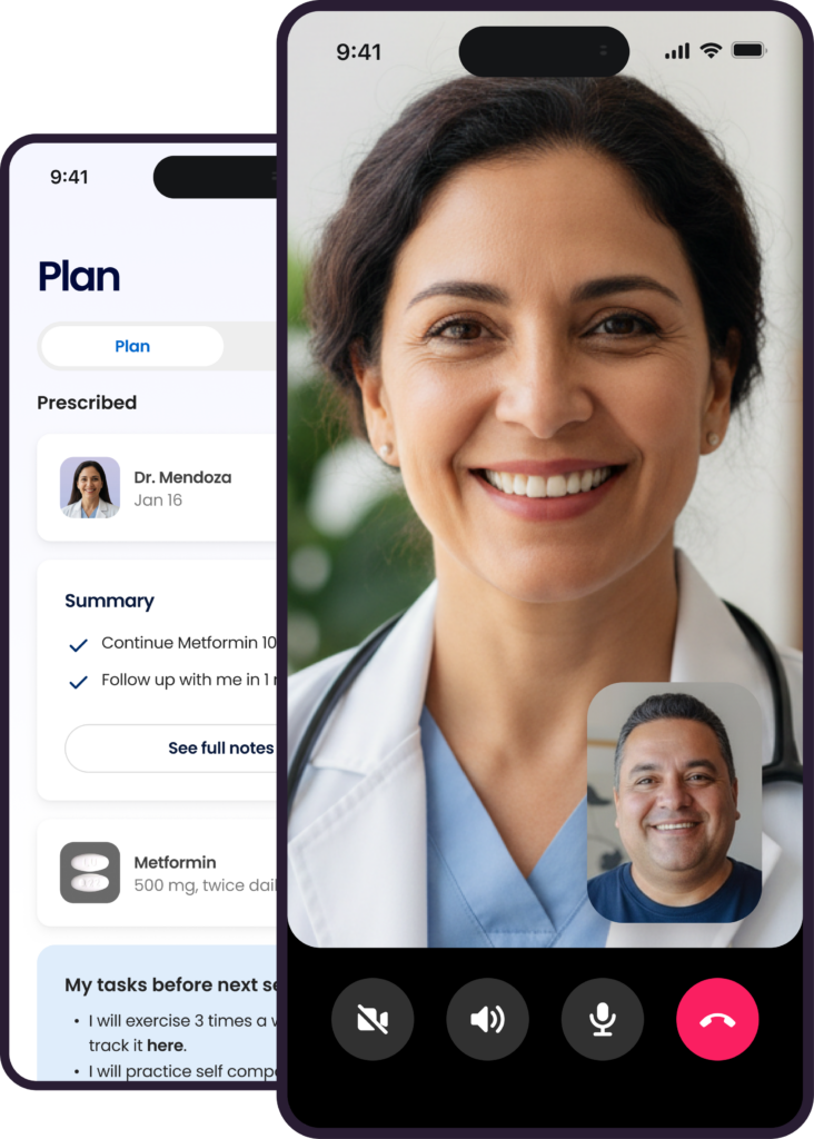 Vida member on a telehealth video call